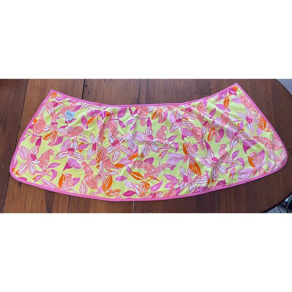 Vtg Lilly Pulitzer Skirt Size 4 Reversible White Label All Cotton Pink Yellow - Picture 5 of 9